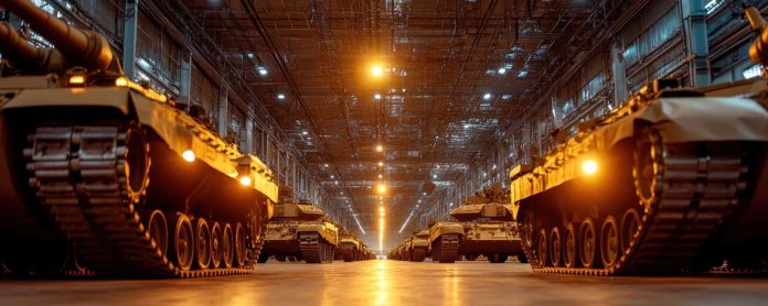 Panzer in Lagerhalle