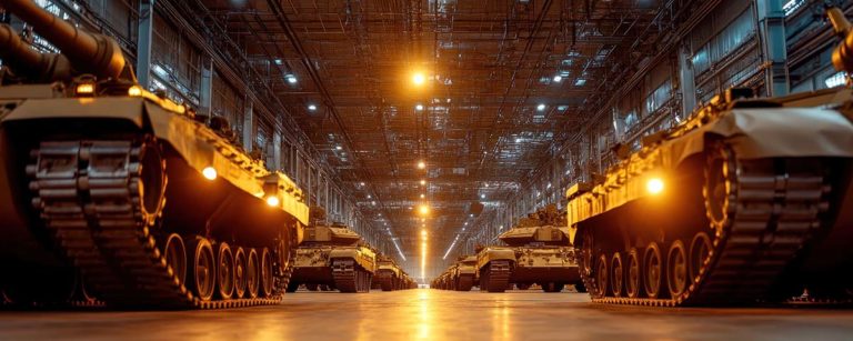 Panzer in Lagerhalle