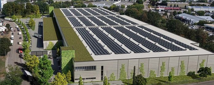 Luftaufnahme der Logistikimmobilie in Rastatt