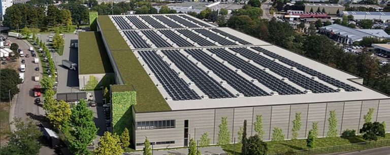 Luftaufnahme der Logistikimmobilie in Rastatt